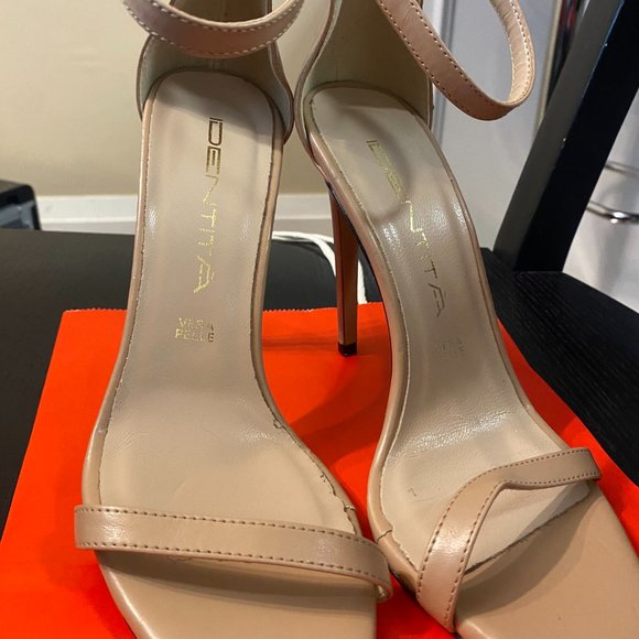 Pre-owned-IDENTITA Brand-Daisy Beige Leather High Heel Sandals-Made in Italy - Picture 2 of 6